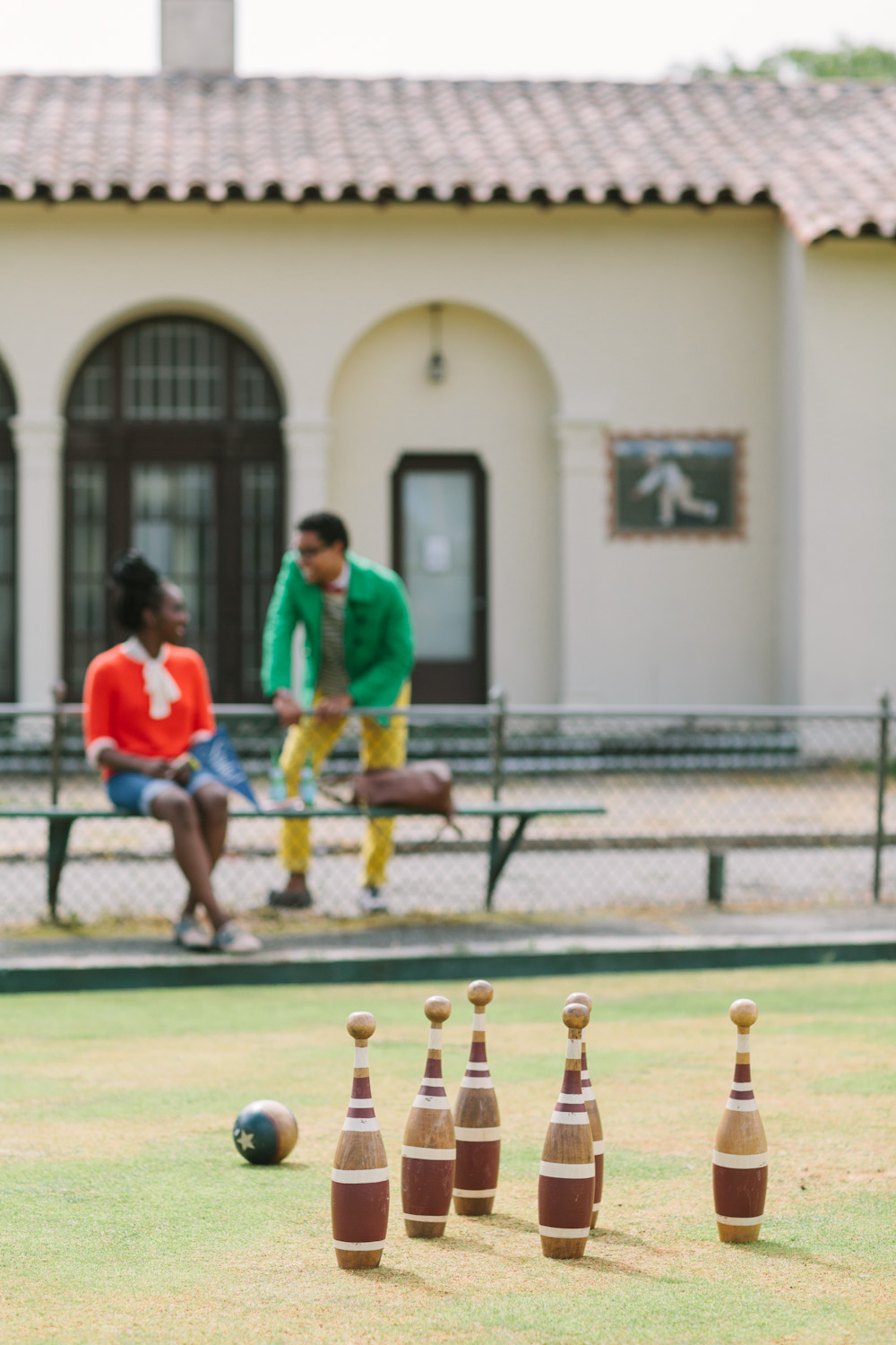 vintage lawn bowling set