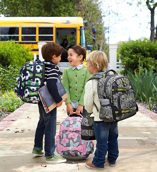 toddler wearing backpack