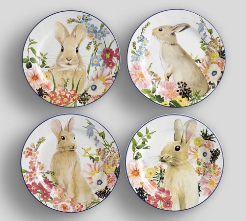 floral-bunny-salad-plate-mixed-set-of-4-z-1