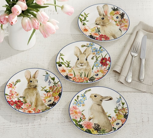 floral-bunny-salad-plate-mixed-set-of-4-z-4